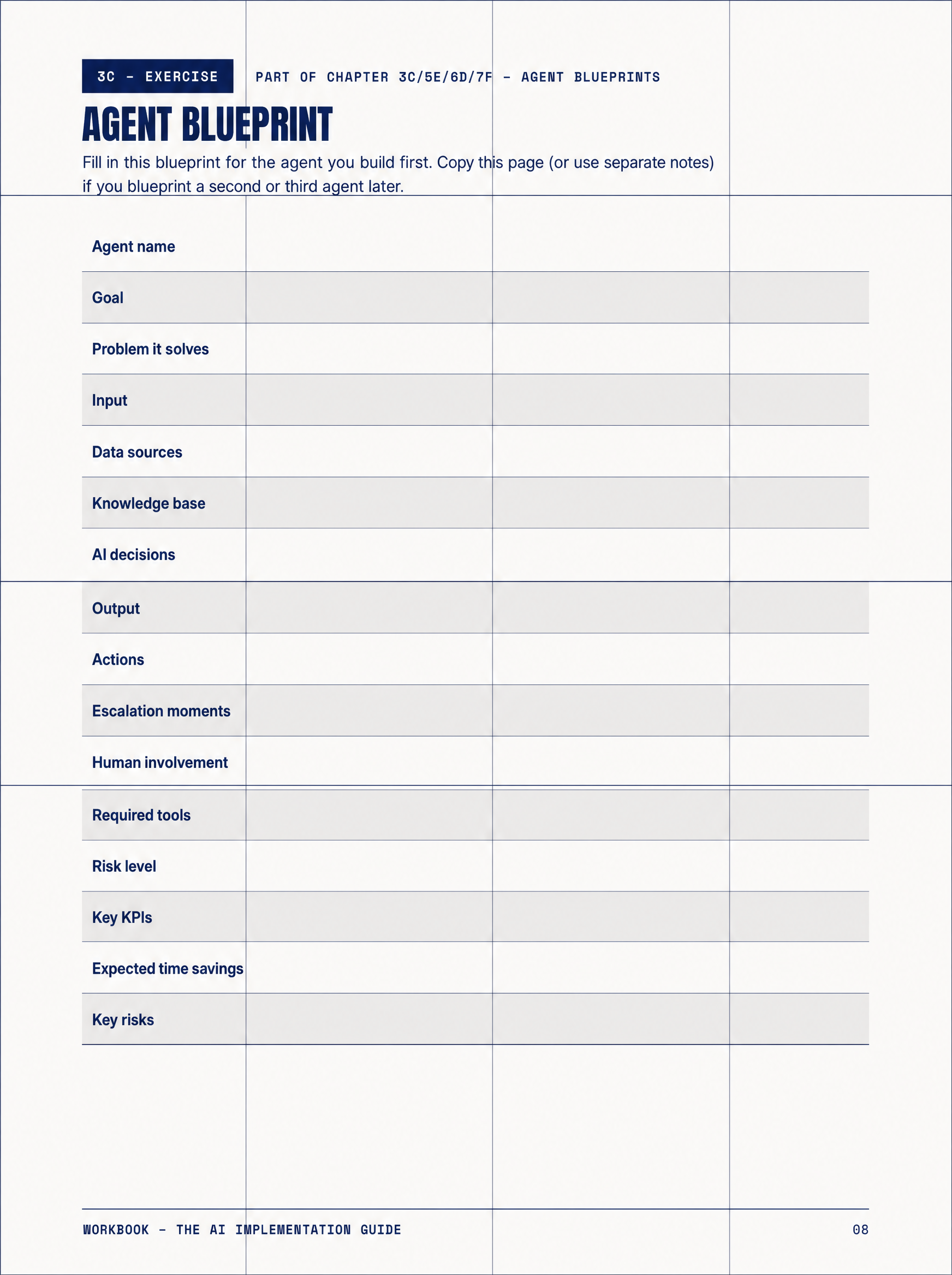 Agent Blueprint workbook page